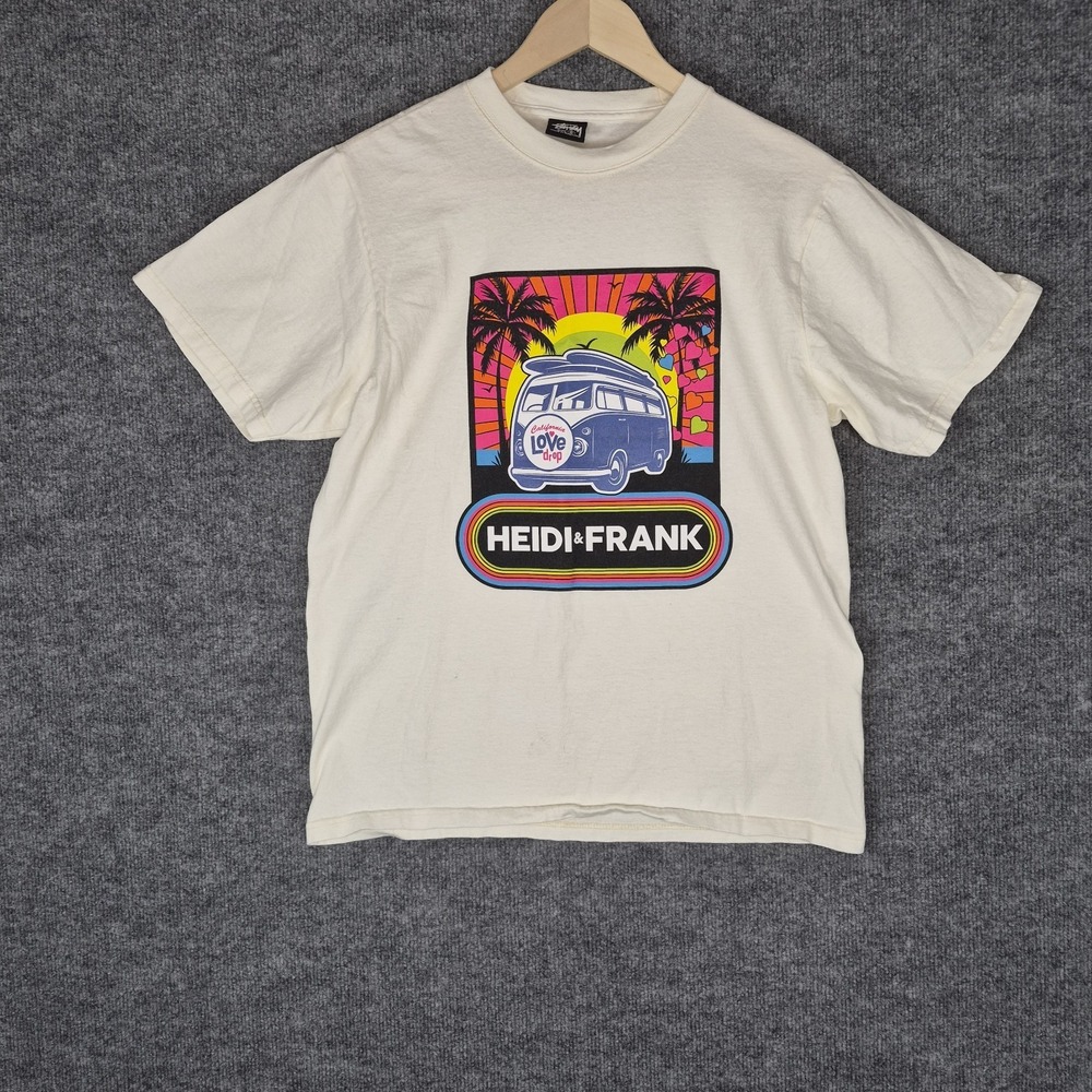 Stussy Heidi & Frank California Love Drop‎ Mens Size S White T Shirt